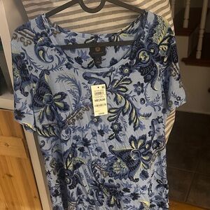JM Blue and Yellow Floral Blouse